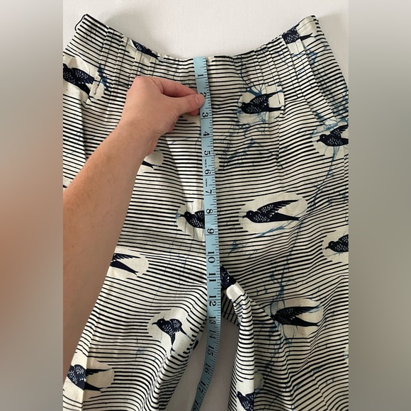 Vintage Addenda Pressed Flare High Rise Bird Fabric Pants size 4/6 - Picture 7 of 8